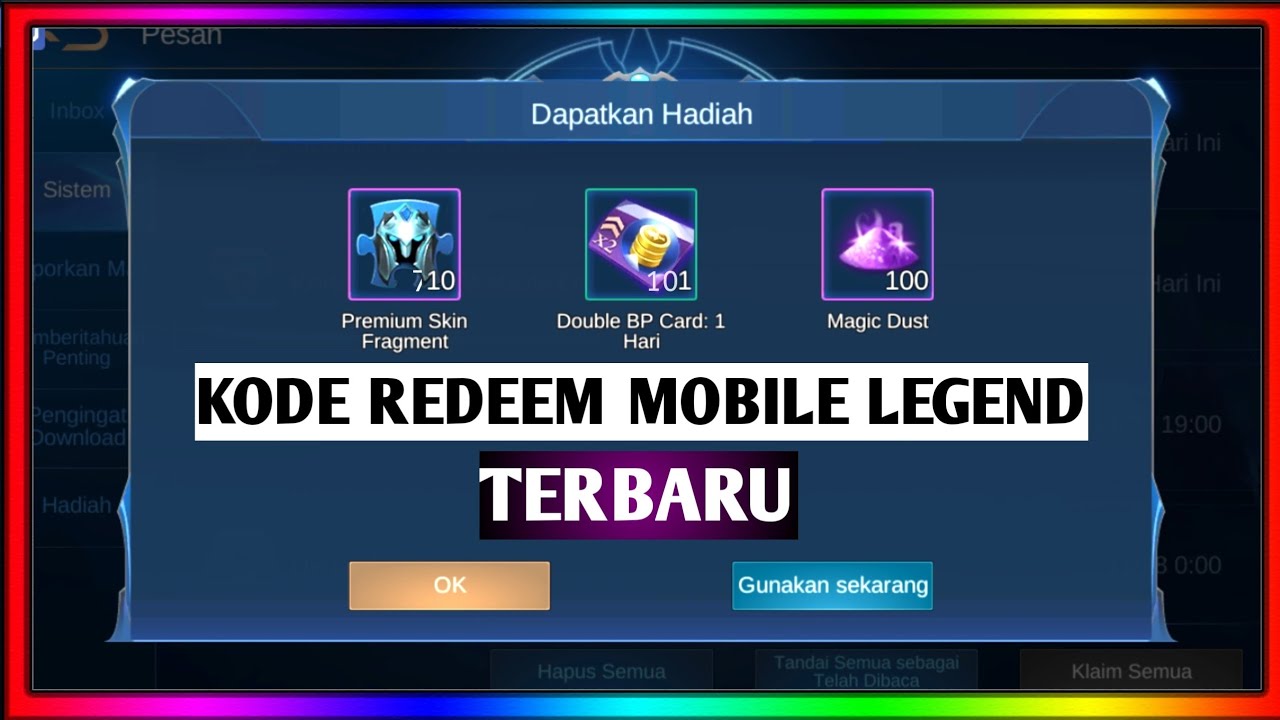 Kode Redeem Mobile Legends (ML) Terbaru Agustus 2020