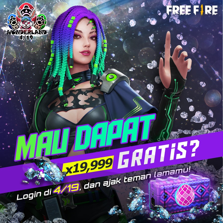 Event Call Back Free Fire (FF) Bagikan 19.999 Diamond Gratis!