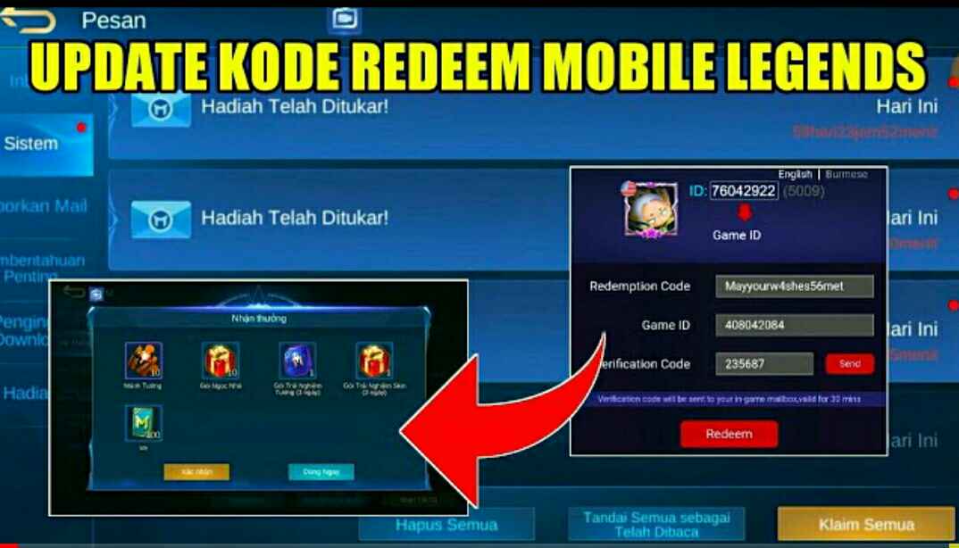 Kode Redeem Mobile Legends (ML) Terbaru September 2020