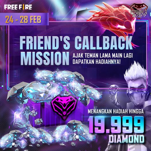 Cara Dapat 19.999 Diamond Gratis di Event Friend's Callback