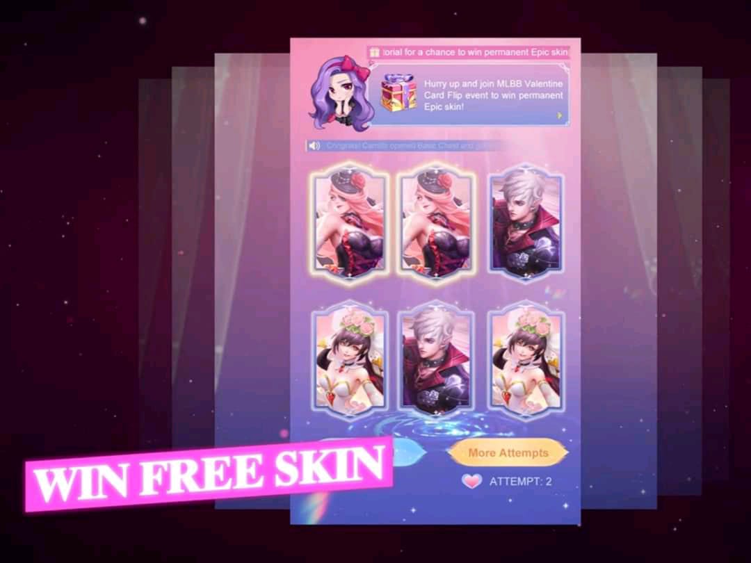 Cara Mendapatkan Skin Epic di Event Valentine Card Flip